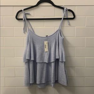 J Crew blue ruffle camisole